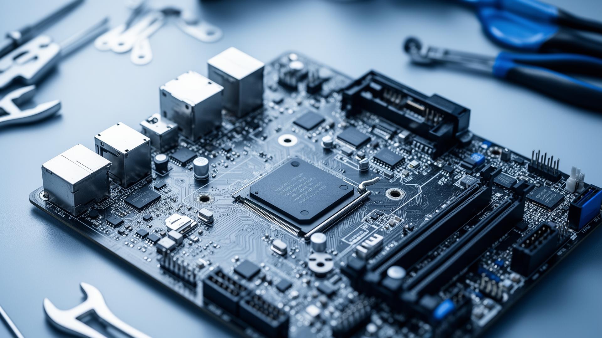 Close-up of computer motherboard